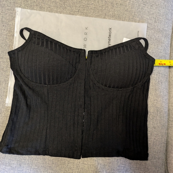 $48 MSRP Klassy Network RIBBED CORSET BRAMI in Black Large NWT - Picture 8 of 9